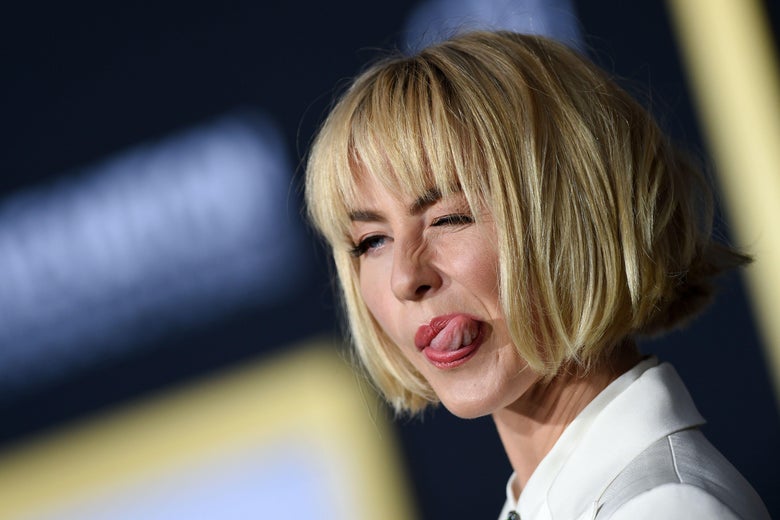 Julianne Hough sticks out her tongue.